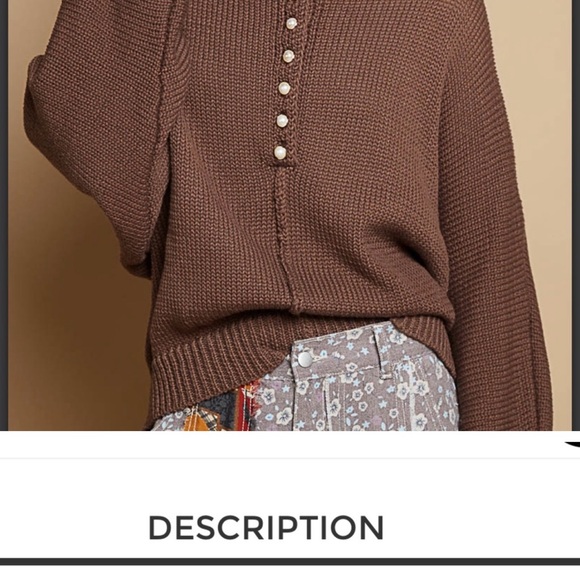 🤎 POL button down mock neck sweater 🤎 - Picture 2 of 4